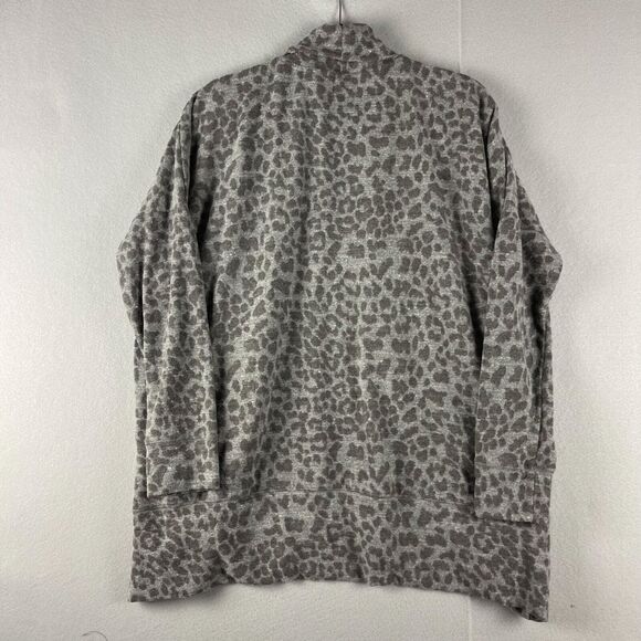 Sundry Cardigan Womens Large Large Leopard Print Open Front Cozy Soft Relaxed - Picture 11 of 15